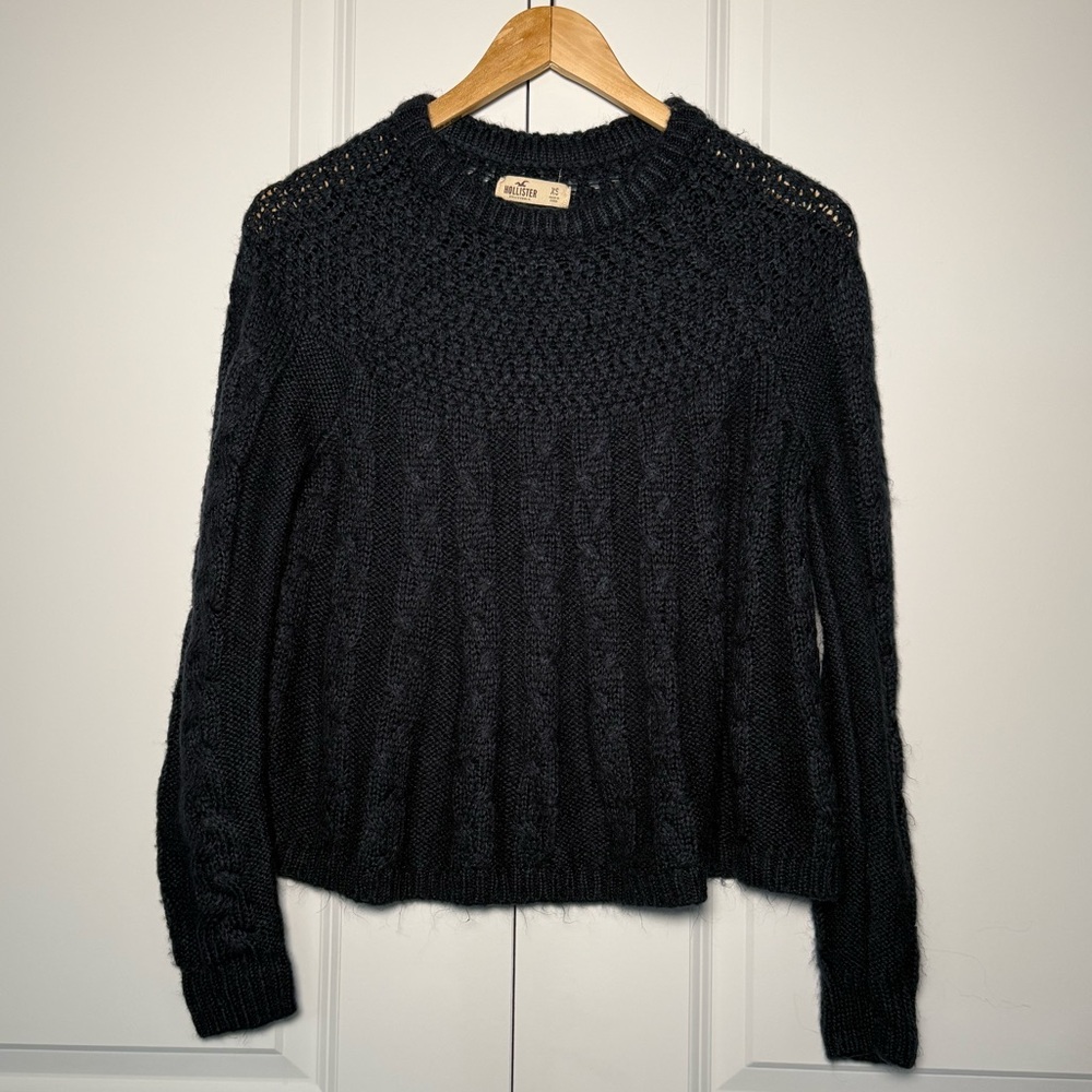 Hollister Women's Dark Blue Holiday Knit Sweater